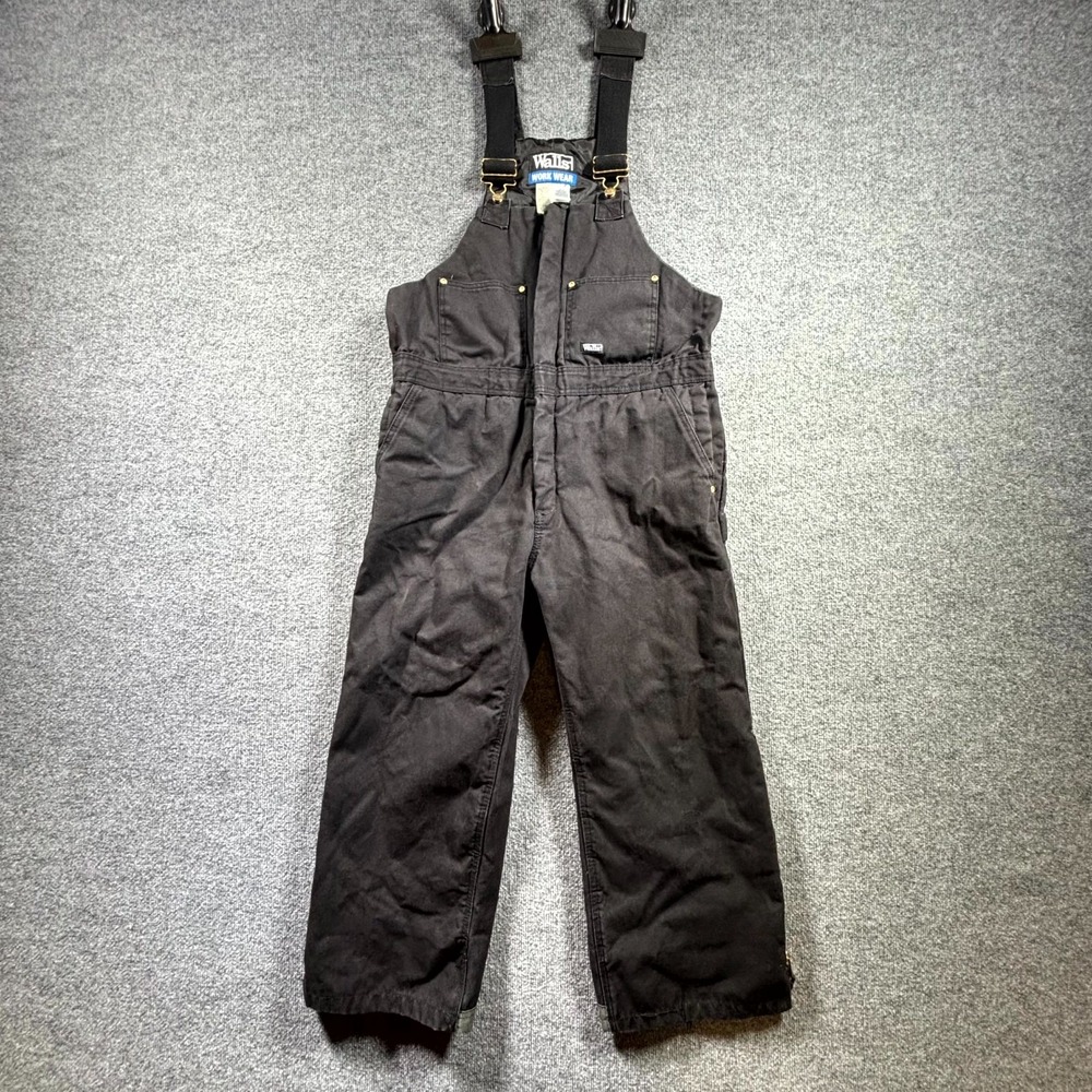 Walls Outdoor Workwear Canvas Bibs Overall Mens Large Short Black Quilted Lined